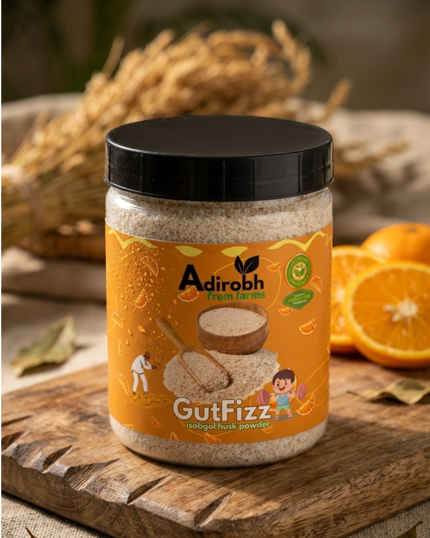 GutFizz-orange flavour husk powder